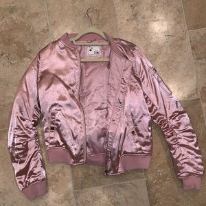 Pink Satin Bomber - Small